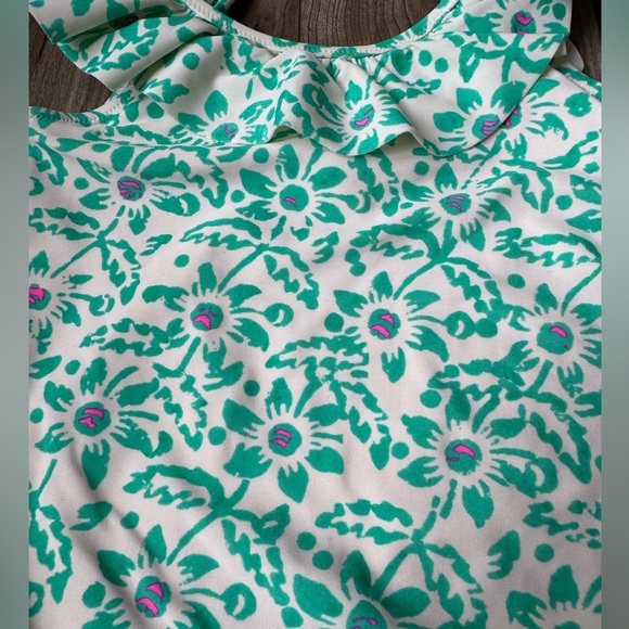 CREWCUTS girls one-piece swim suit size 8 ruffle top floral print - Picture 2 of 5